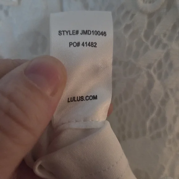 Lulus Lacey Lane White Lace Mesh Sleeve Dress Size S - Picture 4 of 6